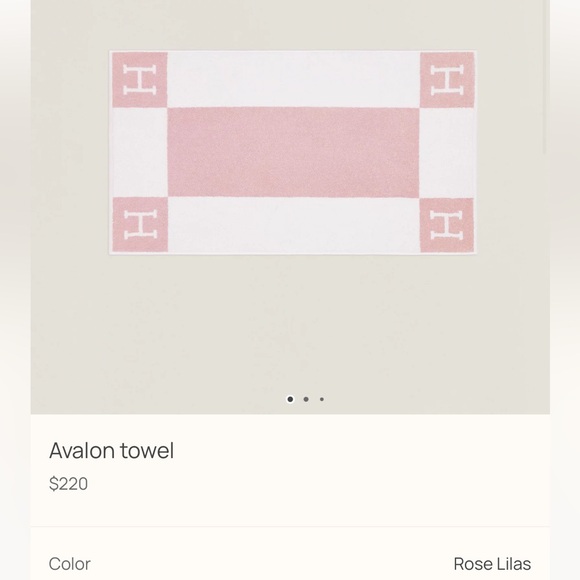 NWOT $220 Hermes Rose Lilas Pink White Towel jacquard terry 100% cotton dust bag - Picture 15 of 16